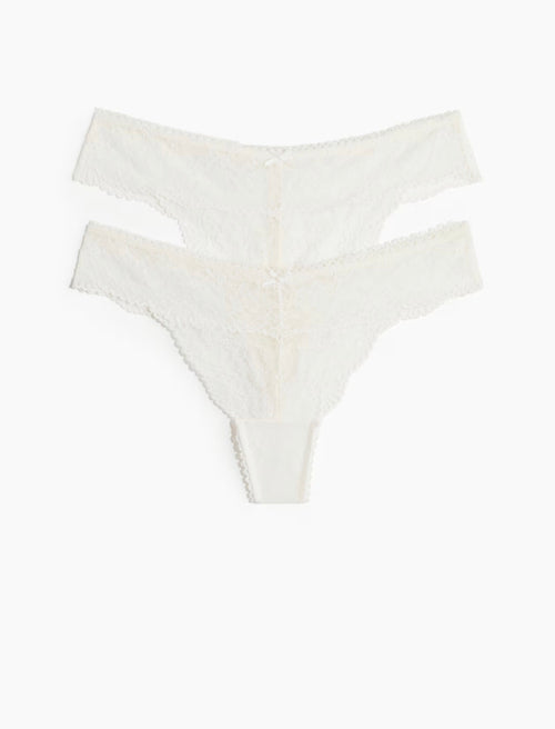 HandCrafted white soft pink panties